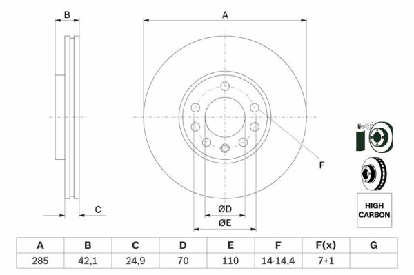 BOSCH 0986479107 | Ön Fren Diski Vectra C Sıgnum