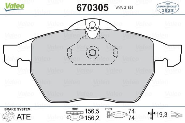 VALEO 670305 | Fren Balata Ön 96-Vectra.B