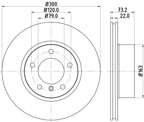 HELLA PAGID 8DD355118-041 | Fren Diski Ön (BMW F20-F30-F32) Hava Kanallı | 2 Adet