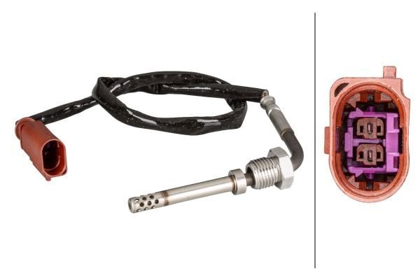 HELLA 6PT010376-171 | Egzoz Sıcaklıgı Sensörü, 2-Kutuplu, 695 mm, Audi / Seat / Skoda / VW