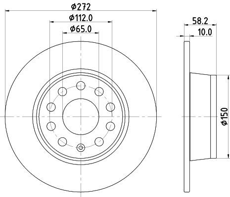 HELLA PAGID 8DD355131-811 | Fren Diski Arka (VW T-Roc 18-Audi Q2 17-Seat Leon 17-20 Skoda Octavia 20) | 2 Adet