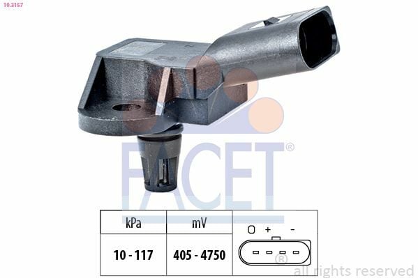 FACET 10.3157 | Fren Basınç Sensörü Golf 1.2 1.4 1.6 1.8 2.0 08 > Jetta 1.2 1.4 2.0 05 > Passat 2.0 05 > Polo 1.6 TDI 09 >