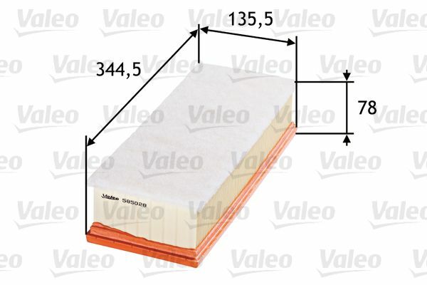 VALEO 585028 | Hava Filtresi-Süngerli (VW Caddy 04-Golf 04-14 Passat 06-Audi A3 04-13 Seat Leon 06-10 Skoda Octavia 04-13) 1.6 TDI-1.9 TDI