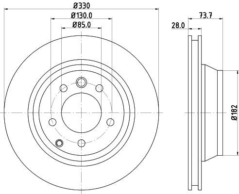 HELLA PAGID 8DD355109-821 | Fren Diski Audi, Porsche, VW Cayenne (92A) , Cayenne (9Pa) , Q7 (4Lb) , Touareg (7La, 7L6, 7L7) , Touare | 2 Adet