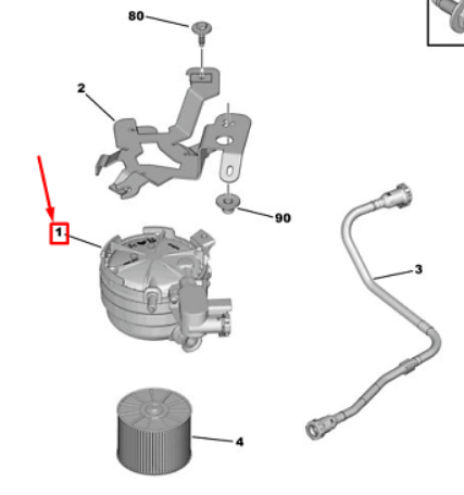 Citroen C4 X 1.5 Dizel Mazot Filtre Kutusu Komple Orjinal