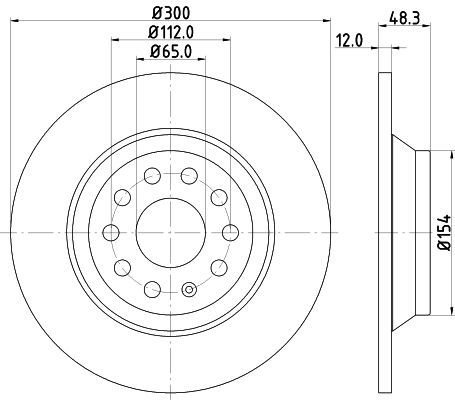 HELLA PAGID 8DD355119-481 | Fren Diski Audi, Seat, Skoda, VW A3 (85S, 85M) , A3 (8V1, 8Vk) , A3 Limousine (8Vs, 8Vm) , A3 Sportback | 2 Adet