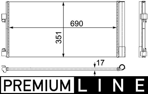 MAHLE AC486000P | Klima Radyatörü (Kondenser) 08-Laguna.III 1.5 DCI-2.0Dci