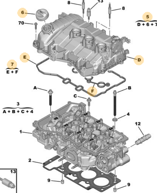 PSA 9812111980 | Citroen C3 Aircross 1.2i 2020- Üst Kapak Orijinal Servis Ürünü