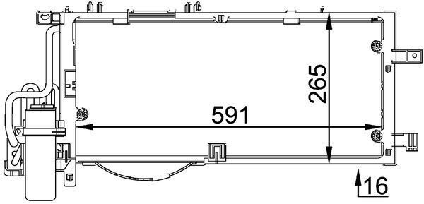 MAHLE AC309000P | Klima Radyatörü (Kondenser) 01-Combo.C 1.7D *Y17dt*