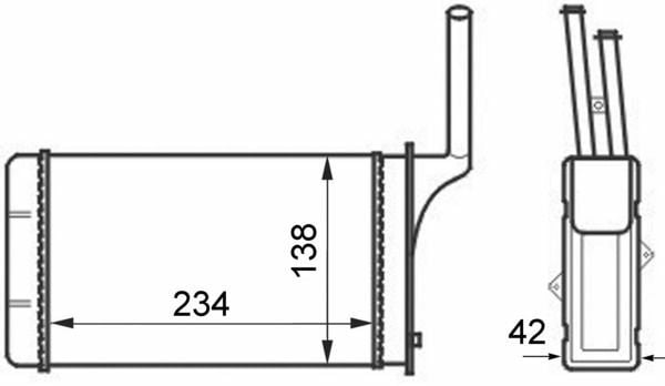 MAHLE AH49000S | Kalorifer Radyatörü (Peugeot: 106 / Citroen: Saxo / Ax) 8Fh351024-461