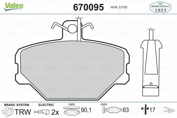 VALEO 670095 | Fren Balata Ön Tempra-Tipo 1.4