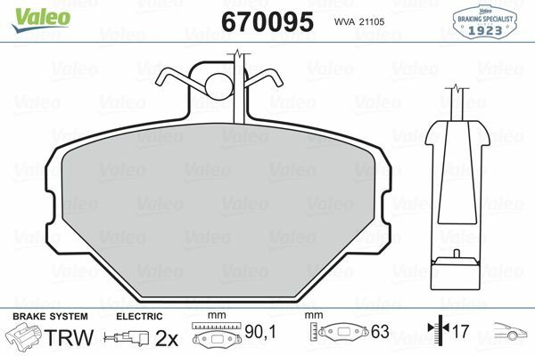 VALEO 670095 | Fren Balata Ön Tempra-Tipo 1.4