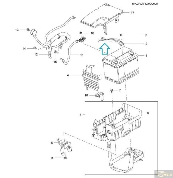 PSA 13284548 | Opel Astra J Akü Üst Tutucusu Orijinal