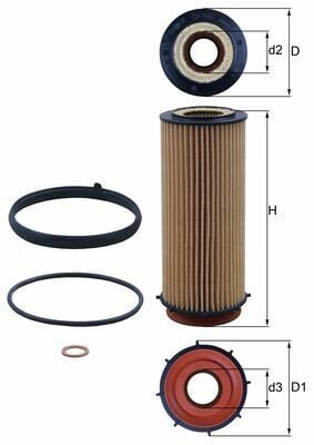 MAHLE OX560D | Yağ Filtresi 09-3-Seri (E90-E91-E92) 5-Seri (F07-F10-F11) 7-Seri (F01-F02-F03-F04) X5
