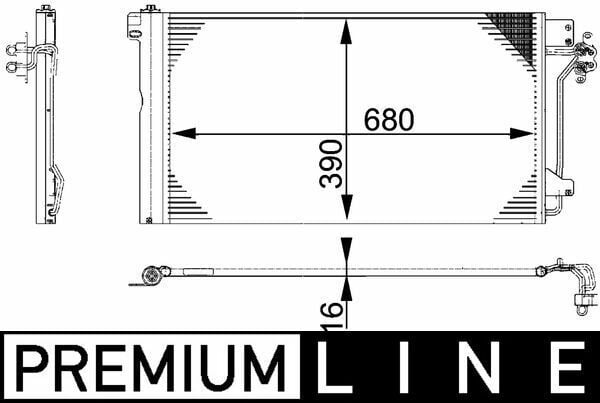 MAHLE AC672000P | Klima Radyatörü (Kondenser) 03-10 T.Porter.T5