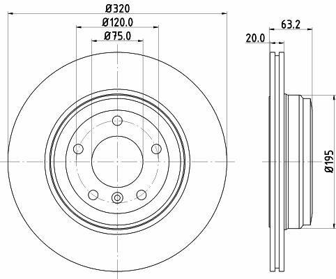 HELLA PAGID 8DD355109-941 | Fren Diski Arka (BMW E60 / 520I 523I 525I 530I) | 2 Adet