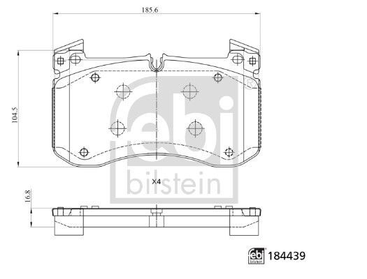 FEBI BILSTEIN 184439 | M.Benz W463-Gle Amg Ön Fren Balatası A0004204603