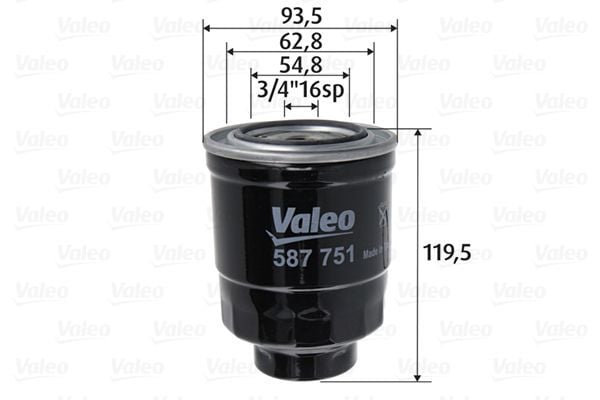 VALEO 587751 | Filtre Mazot-(Toyota Corolla 07 / 11 / Auris 07 / 11 1.4 D4d Avensis 07 / Rav-4 12 / Honda Cr-V 06 / 07 2.2D CRV 02-06 2.2D)