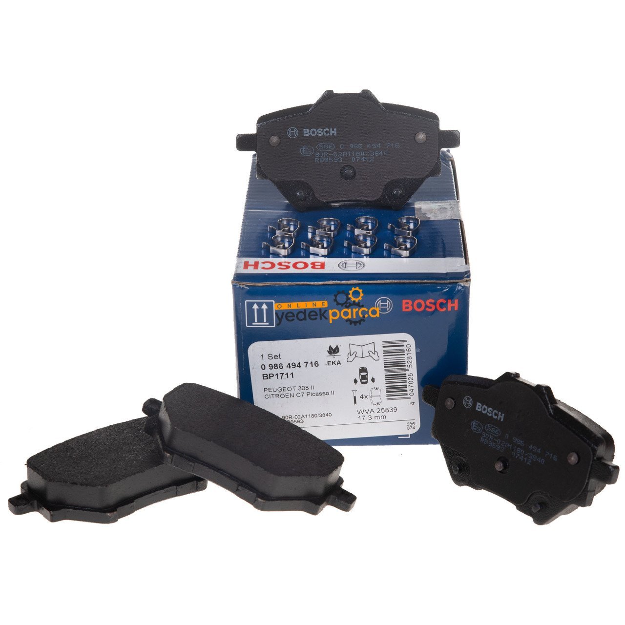 BOSCH 0986494716 | Peugeot 3008 Arka Fren Balata Takımı 268mm