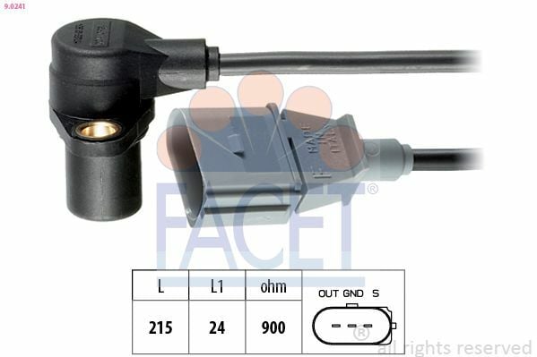 FACET 9.0241 | Sensör Krank Devir VW Golf IV,V Bora Bfq Bse