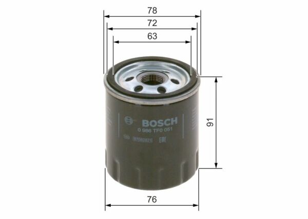 BOSCH 0986TF0051 | Yağ Filtresi Palio Doblo Marea Bravo I Punto 01-1.9D JTD