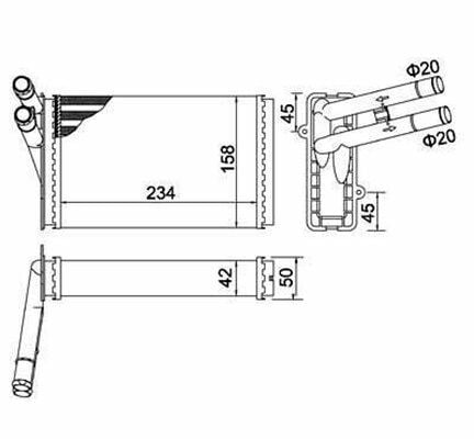 MAGNETI MARELLI 359000300810 | Kalorifer Radyatörü Passat 97-05 A4 95-01 Superb 02-08