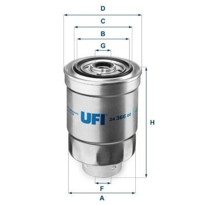 UFI 24.366.00 | Filtre Mazot-(Hyundai: H100 / Starex 98 > 08 / Mitsubishi: L300-L200)