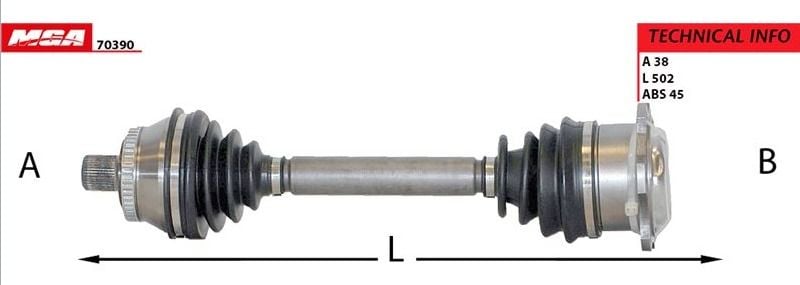 MGA 70390 | Volkswagen Passat 2001-2004 Arası AVF Motor Sağ Aks