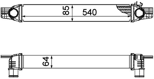 MAHLE CI194000P | Turbo Radyatörü (Intercooler) 08-Fiorino 1.3Mjt Bipper-Nemo 1.4Hdi