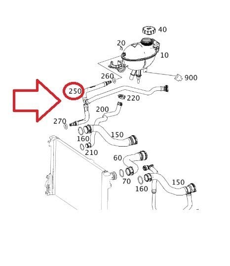 MERCEDES-BENZ 2125013925 | E Serisi W212 Kasa Radyatör Hortumu Orijinal (2125013925)