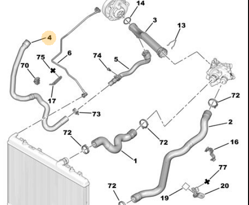 MOPAR (PSA) 1317.TC | Yedek Su Depo Hortumu