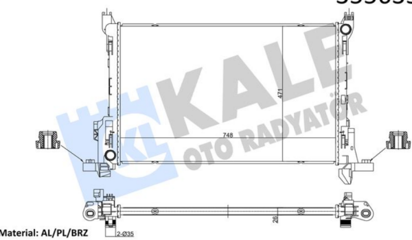KALE 355635 | Renault Trafic 3 1.6 dCi Su Radyatörü