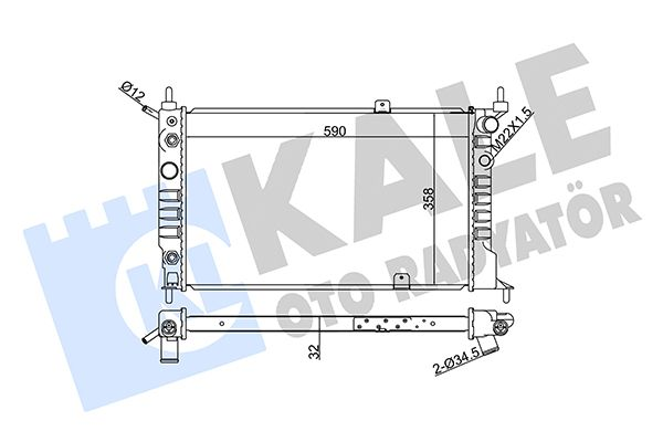KALE 371000 | Opel Astra F 1.6 Benzinli (X16XEL) Su Radyatörü (Klimalı) Otomatik Vites Brazing
