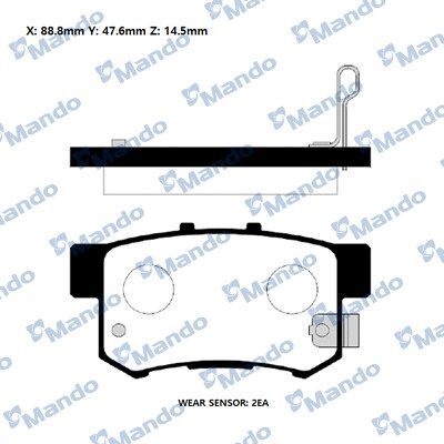 MANDO RMPO04NS | Honda Civic 01-12 Accord 98-03 CRV 02-06 Suzuki Swift Sx4 06-Arka Fren Balatası Adh24247