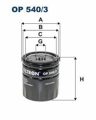 FILTRON OP540-3 | Yağ Filtresi 16-Boxer-Exp-Jumper 2.0Hdi