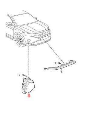 VAG / ORJINAL 2G7941662 | Volkswagen Taigo Sağ Ön Led Sis Farı Orijinal