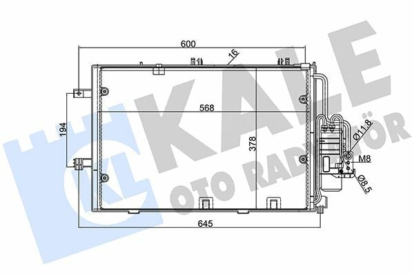 KALE 382000 | Klima Radyatörü (Kondenser) Corsa.C Z12xe*Z14xe*
