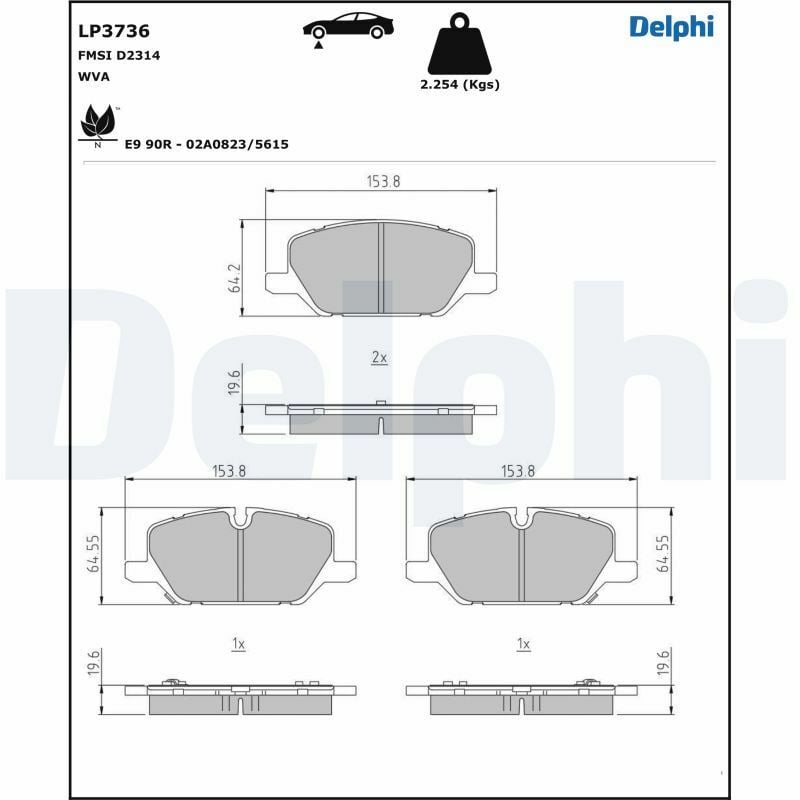 DELPHI LP3736 | Fren Balata Ön 18 > Insignia.B (Jant:17)